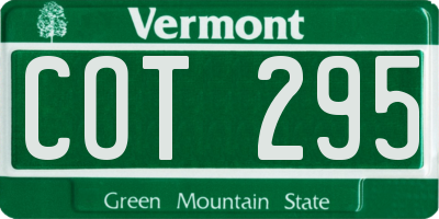 VT license plate COT295