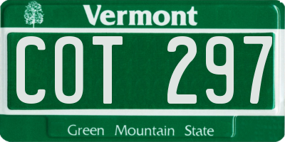 VT license plate COT297