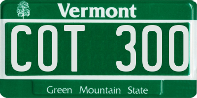 VT license plate COT300