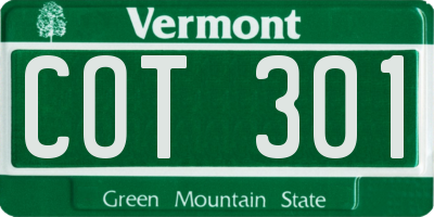 VT license plate COT301