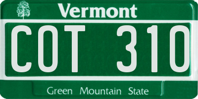 VT license plate COT310