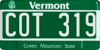 VT license plate COT319