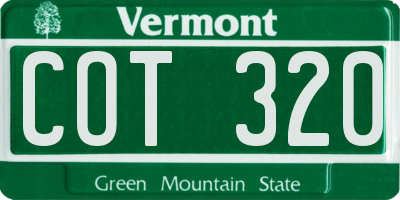 VT license plate COT320