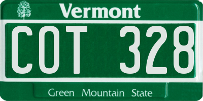 VT license plate COT328