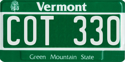 VT license plate COT330