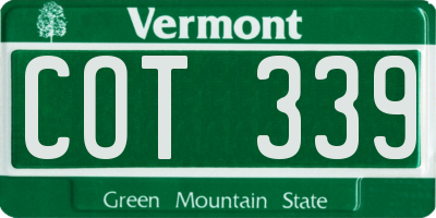 VT license plate COT339