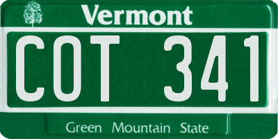 VT license plate COT341