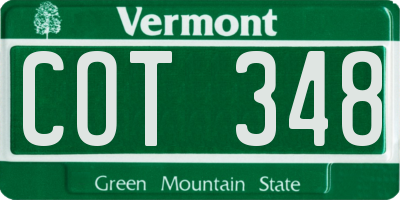 VT license plate COT348