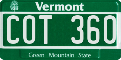 VT license plate COT360