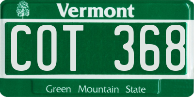 VT license plate COT368