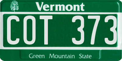 VT license plate COT373