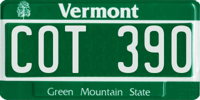 VT license plate COT390