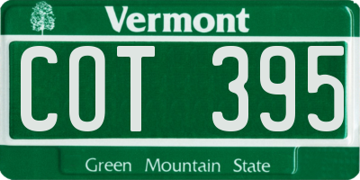 VT license plate COT395