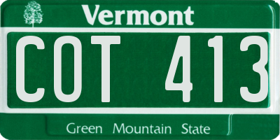 VT license plate COT413