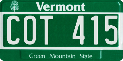 VT license plate COT415