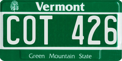 VT license plate COT426