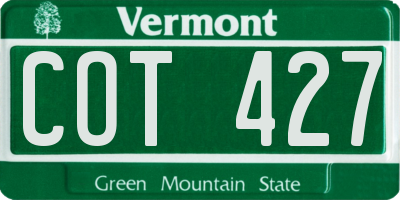 VT license plate COT427