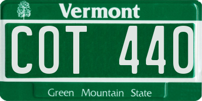 VT license plate COT440