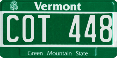 VT license plate COT448