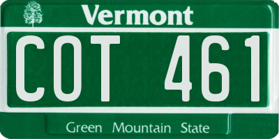 VT license plate COT461