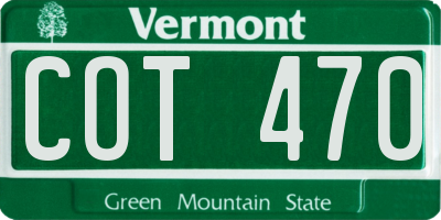 VT license plate COT470