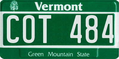 VT license plate COT484