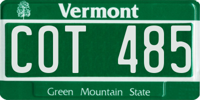 VT license plate COT485