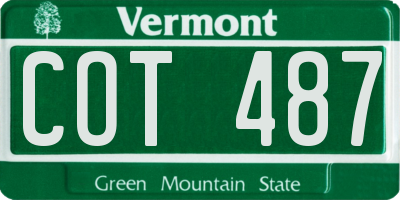 VT license plate COT487