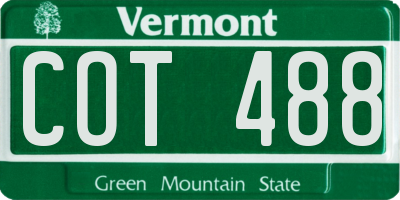 VT license plate COT488
