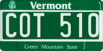 VT license plate COT510