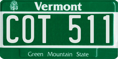VT license plate COT511