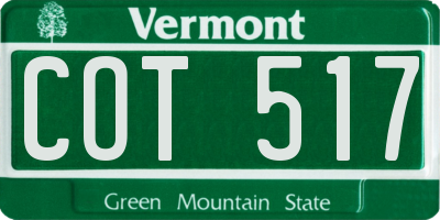 VT license plate COT517