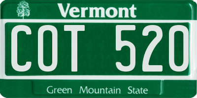 VT license plate COT520