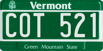 VT license plate COT521