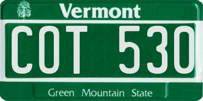 VT license plate COT530