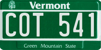 VT license plate COT541