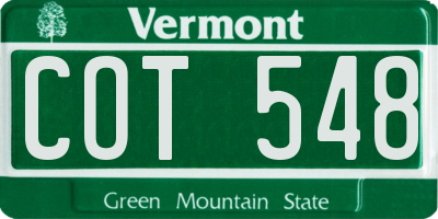 VT license plate COT548