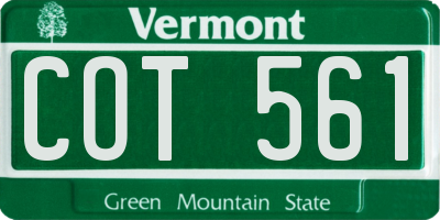 VT license plate COT561