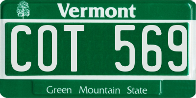 VT license plate COT569