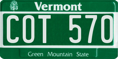 VT license plate COT570