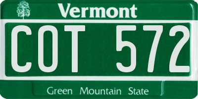 VT license plate COT572