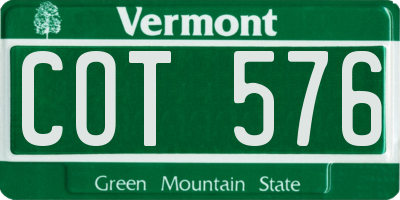 VT license plate COT576