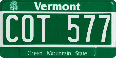 VT license plate COT577