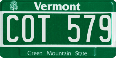 VT license plate COT579
