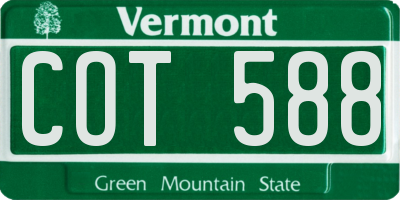 VT license plate COT588