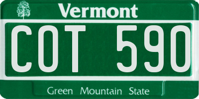VT license plate COT590