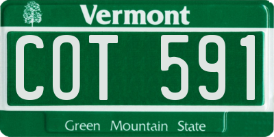 VT license plate COT591