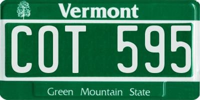 VT license plate COT595