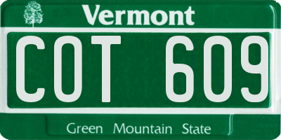 VT license plate COT609