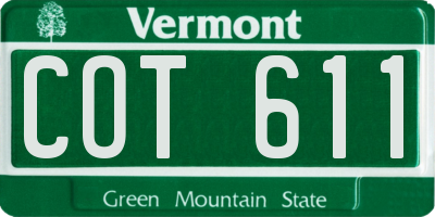 VT license plate COT611
